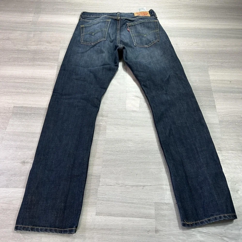 Levis 513 Jeans Mens 30x32 Blue Slim Straight Denim Dark Wash Pants Zip Fly
